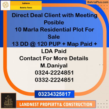 Residential Plot for Sale in Bahria Town, Lahore - (BP-125264)