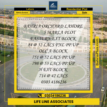 Residential Plot for Sale in Bahria Orchard, Lahore - (BP-125284)