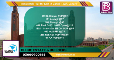 Residential Plot for Sale in Bahria Town, Lahore - (BP-125285)
