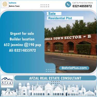 Residential Plot for Sale in Bahria Town, Lahore - (BP-125373)