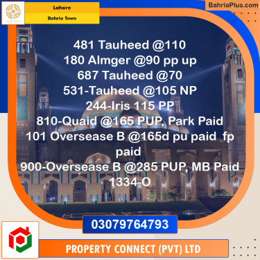 Residential Plot for Sale in Bahria Town, Lahore - (BP-125400)