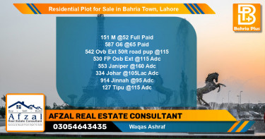 Residential Plot for Sale in Bahria Town, Lahore - (BP-125403)