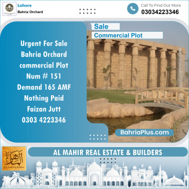 Commercial Plot for Sale in Bahria Orchard, Lahore - (BP-125416)