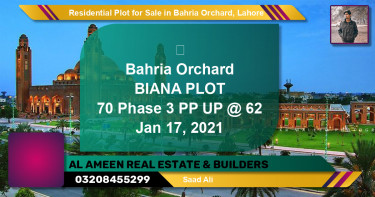 Residential Plot for Sale in Bahria Orchard, Lahore - (BP-125422)