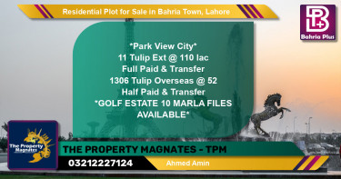 Residential Plot for Sale in Bahria Town, Lahore - (BP-125455)