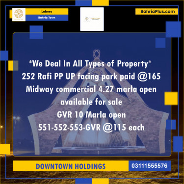 Residential Plot for Sale in Bahria Town, Lahore - (BP-125469)