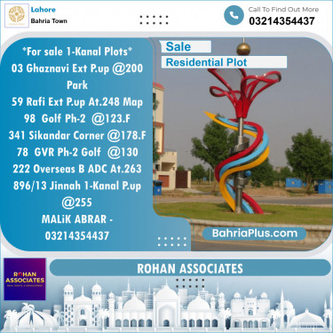 Residential Plot for Sale in Bahria Town, Lahore - (BP-125475)