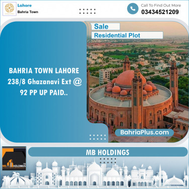 Residential Plot for Sale in Bahria Town, Lahore - (BP-125500)