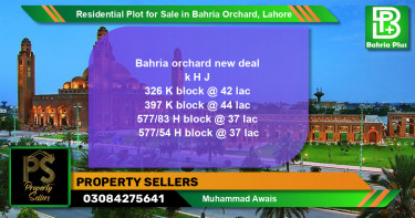 Residential Plot for Sale in Bahria Orchard, Lahore - (BP-125519)