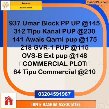 Residential Plot for Sale in Bahria Town, Lahore - (BP-125529)