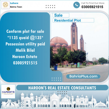 Residential Plot for Sale in Bahria Town, Lahore - (BP-125643)