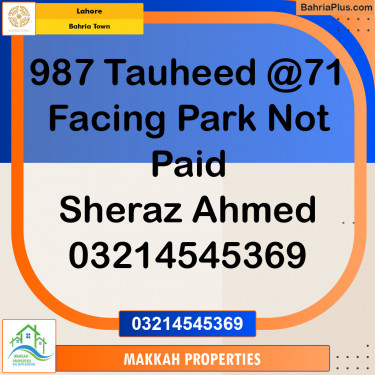 Residential Plot for Sale in Bahria Town, Lahore - (BP-125645)