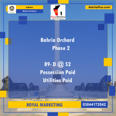 Residential Plot for Sale in Bahria Orchard, Lahore - (BP-125686)