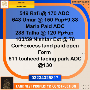 Residential Plot for Sale in Bahria Town, Lahore - (BP-125703)