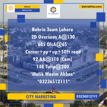 Residential Plot for Sale in Overseas A -  Bahria Town, Lahore - (BP-125714)