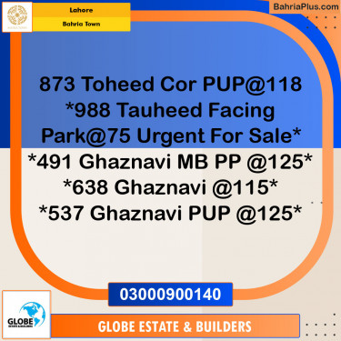 Residential Plot for Sale in Bahria Town, Lahore - (BP-125781)