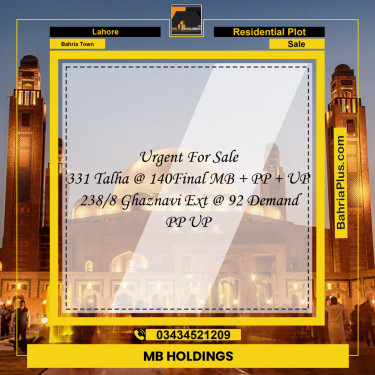 Residential Plot for Sale in Bahria Town, Lahore - (BP-125790)