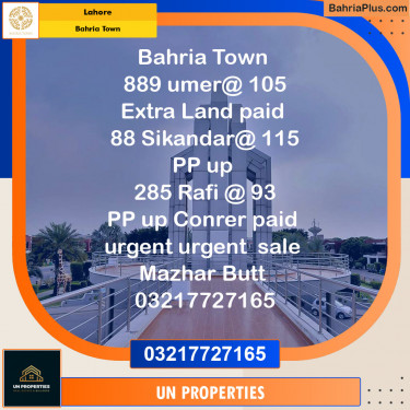 Residential Plot for Sale in Bahria Town, Lahore - (BP-125813)