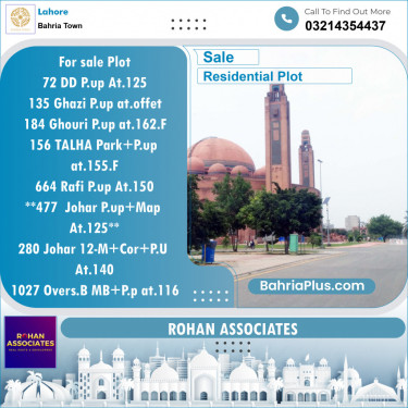 Residential Plot for Sale in Bahria Town, Lahore - (BP-125817)
