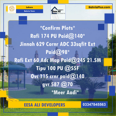 Residential Plot for Sale in Bahria Town, Lahore - (BP-125836)