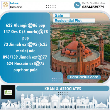 Residential Plot for Sale in Bahria Town, Lahore - (BP-125847)