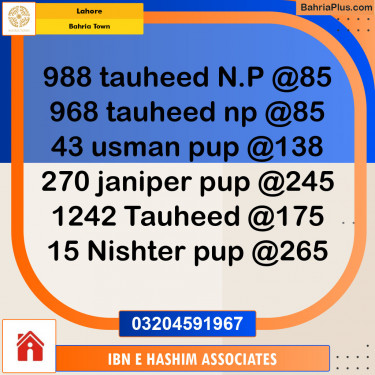 Residential Plot for Sale in Sector F - Tauheed Block -  Bahria Town, Lahore - (BP-125876)