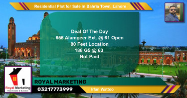 Residential Plot for Sale in Bahria Town, Lahore - (BP-125880)