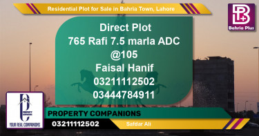 Residential Plot for Sale in Sector E - Rafi Block -  Bahria Town, Lahore - (BP-125904)
