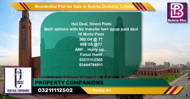 Residential Plot for Sale in Phase 4 - G4 Block -  Bahria Orchard, Lahore - (BP-125926)