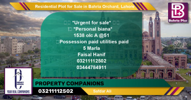Residential Plot for Sale in OLC-A Block -  Bahria Orchard, Lahore - (BP-125927)