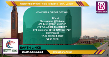 Residential Plot for Sale in Bahria Town, Lahore - (BP-126075)