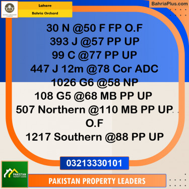 Residential Plot for Sale in Phase 2 - N Block -  Bahria Orchard, Lahore - (BP-126100)