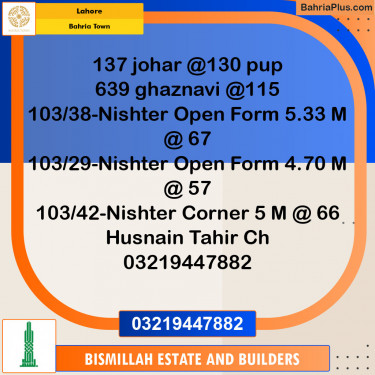Residential Plot for Sale in Bahria Town, Lahore - (BP-126110)