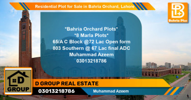 Residential Plot for Sale in Bahria Orchard, Lahore - (BP-126113)