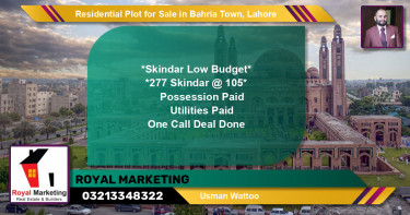 Residential Plot for Sale in Bahria Town, Lahore - (BP-126114)
