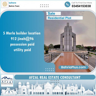 Residential Plot for Sale in Bahria Town, Lahore - (BP-126119)
