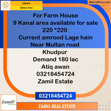 Residential Plot for Sale in Bahria Town, Lahore - (BP-126166)