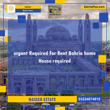 Residential House for Rent in Bahria Town, Lahore - (BP-126168)