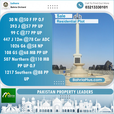 Residential Plot for Sale in Phase 2 - N Block -  Bahria Orchard, Lahore - (BP-126258)