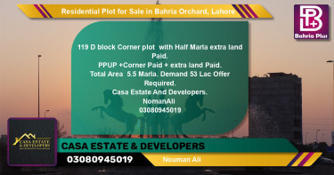 Residential Plot for Sale in Bahria Orchard, Lahore - (BP-126305)