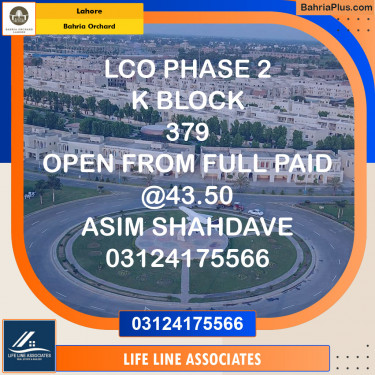 Residential Plot for Sale in Bahria Orchard, Lahore - (BP-126371)