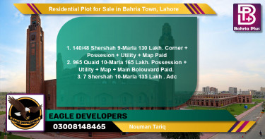 Residential Plot for Sale in Bahria Town, Lahore - (BP-126416)