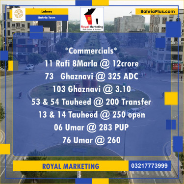 Commercial Plot for Sale in Bahria Town, Lahore - (BP-126447)