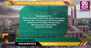 Residential Plot for Sale in Bahria Town, Lahore - (BP-126449)