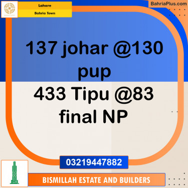 Residential Plot for Sale in Bahria Town, Lahore - (BP-126453)