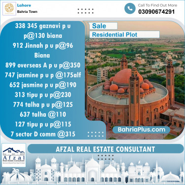 Residential Plot for Sale in Bahria Town, Lahore - (BP-126465)