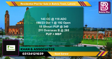 Residential Plot for Sale in Bahria Town, Lahore - (BP-126485)
