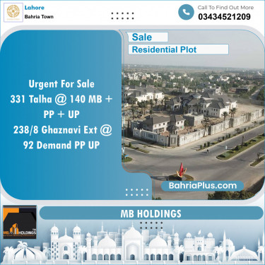 Residential Plot for Sale in Bahria Town, Lahore - (BP-126514)