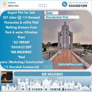 Residential Plot for Sale in Sector E - Johar Block -  Bahria Town, Lahore - (BP-126516)