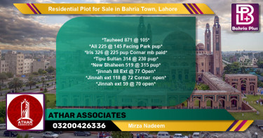 Residential Plot for Sale in Bahria Town, Lahore - (BP-126571)